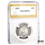 1876 Seated Liberty Quarter PGA MS63+