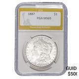 1887 Morgan Silver Dollar PGA MS65