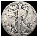 1921-S Silver Walking Liberty Half Dollar NICELY C