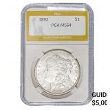 1892 Morgan Silver Dollar PGA MS64