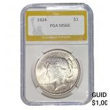 1924 Silver Peace Dollar PGA MS66