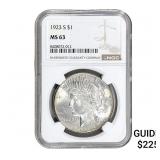 1923-S Silver Peace Dollar NGC MS63