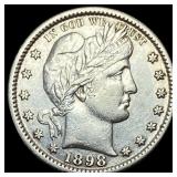 1898-S Silver Barber Quarter CHOICE AU