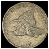 1858 Copper-Nickel Flying Eagle Cent NICELY  CIRC