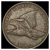 1858 Copper-Nickel Flying Eagle Cent LIGHTLY  CIR