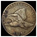 1857 Copper-Nickel Flying Eagle Cent LIGHTLY  CIR