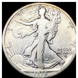 1916-S Silver Walking Liberty Half Dollar  LIGHTL