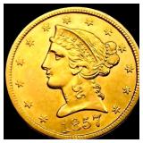 1857 $5 Gold Half Eagle