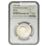 1954-S Washington Carver Half Dollar ANGC MS64