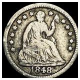 1848 Seated Liberty Half Dime LIGHTLY  CIRCULATED