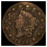 1821 Coronet Head Large Cent NICELY  CIRCULATED