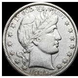 1905-S Barber Silver Half Dollar CLOSELY  UNCIRCU