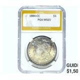 1884-CC Morgan Silver Dollar PGA MS65