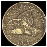 1857 Copper-Nickel Flying Eagle Cent LIGHTLY  CIR
