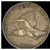 1858 Copper-Nickel Flying Eagle Cent NEARLY  UNCI