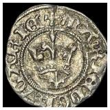 1382-1395 Hungary Mary Silver Denier CLOSELY UNCIR
