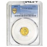 1865 Rare Gold Dollar PCGS XF45
