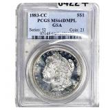 1883-CC Morgan Silver Dollar PCGS MS65 DMPL GSA