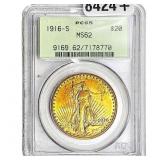 1916-S $20 Gold Double Eagle PCGS MS62