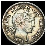 1893 Silver Barber Dime NEARLY UNCIRCULATED