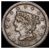 1851 Braided Hair Half Cent CLOSELY  UNCIRCULATED