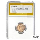 1893 Indian Head Cent PGA MS65 Red