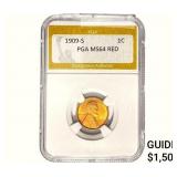1909-S Wheat Cent PGA MS64 Red