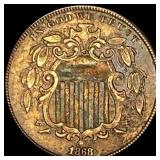 1868 Shield Nickel CLOSELY UNCIRCULATED