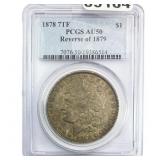 1878 Rev.1879 7TF Morgan Silver Dollar PCGS AU50