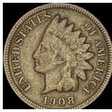 1908-S Indian Head Cent ABOUT UNCIRCULATED