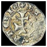 1386-1395 Hungary Mary Silver Denar CLOSELY UNCIRC