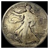 1916-D Silver Walking Liberty Half Dollar NICELY C