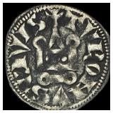 1297-1301 AD Frankish Greece Silver Denier NEARLY