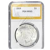 1928 Silver Peace Dollar PGA MS65