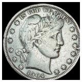 1904-O Barber Half Dollar LIGHTLY CIRCULATED