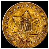 1851 Silver Three-Cent Piece NEARLY  UNCIRCULATED