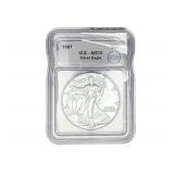 1987 Silver Eagle ICG MS70