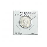 1887 Silver Shilling Coin AU