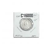 1887 Silver Shilling Coin AU