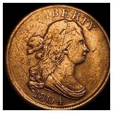 1804 Draped Bust Half Cent NEARLY  UNCIRCULATED