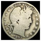 1892 Silver Barber Half Dollar NICELY  CIRCULATED