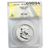 1959 Franklin Half Dollar ANACS PF66