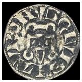 1297-1301 AD Frankish Greece Silver Denier NEARLY