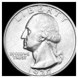 1935-D Silver Washington Quarter CHOICE AU