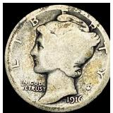 1916-D Silver Mercury Dime NICELY CIRCULATED