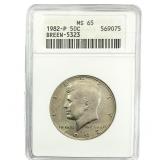 1982-P Kennedy Half Dollar ANACS MS65