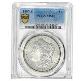 1897-S Morgan Silver Dollar PCGS MS66