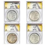 1879-1921 High Grade Morgan Silver Dollar [4 Coins