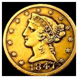 1847-C $5 Gold Half Eagle