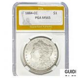 1884-CC Morgan Silver Dollar PGA MS65